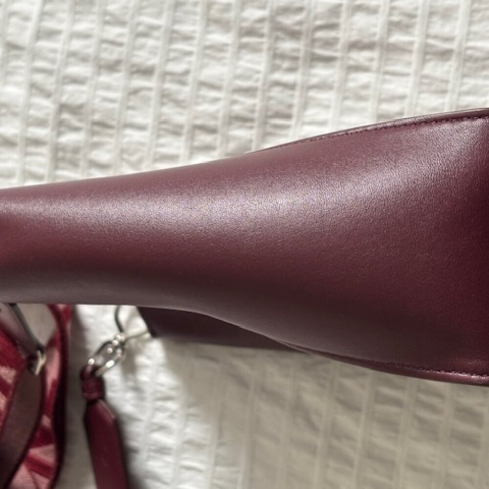 Stella McCartney Eco Alter Nappa Perforated Logo Mini Crossbody, Burgundy - Picture 4 of 16